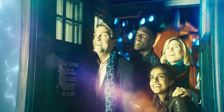 Bradley Walsh, Tosin Cole, Mandip Gill, Jodie Whittaker, Doctor Who 2018 New Year's Day Special