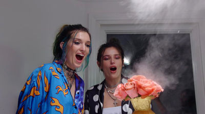 Bella and Dani Thorne Smell (and Smoke) The Roses