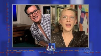 Stephen Colbert from home, with Dr. Jonathan LaPook, Cate Blanchett