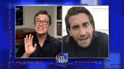 Stephen Colbert from home, with Jake Gyllenhaal, M. Ward