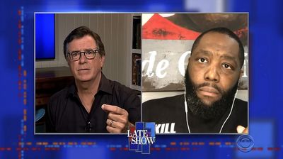 Stephen Colbert from home, with Killer Mike, Chris Hayes