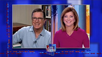 Stephen Colbert from home, with Norah O'Donnell, IDK