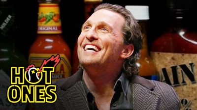Matthew McConaughey Grunts it Out While Eating Spicy Wings