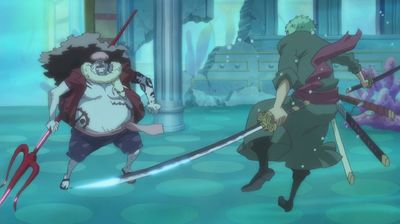 The Battle In The Ryugu Palace! Zoro Vs. Hordy!