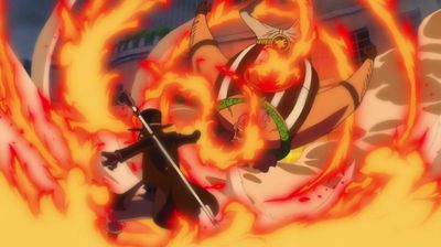 Flame Dragon King! Protect Luffy's Life!