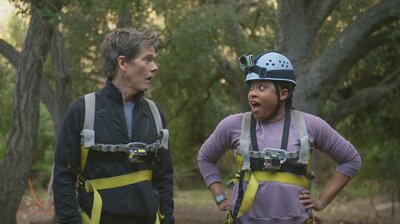 Kevin Bacon Does a High-Ropes Course