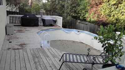 Bye Bye Above Ground Pool, Hello Raised Cabana-Style Deck