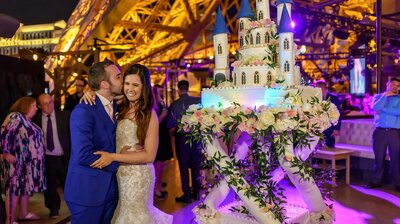 Big Red Corvette, Neon Jungle and Giant Enchanted Castle Wedding Cake
