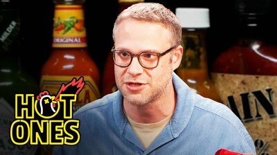 Seth Rogen Scorches His Tongue While Eating Spicy Wings