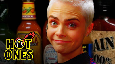 Cara Delevingne Shows Her Hot Sauce Balls While Eating Spicy Wings