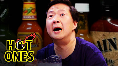 Ken Jeong Performs a Physical While Eating Spicy Wings