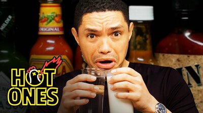 Trevor Noah Rides a Pain Rollercoaster While Eating Spicy Wings