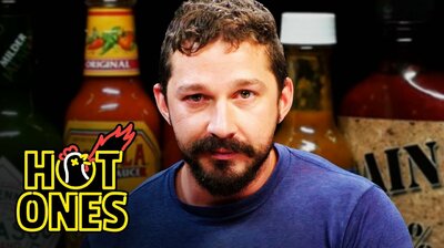 Shia LaBeouf Sheds a Tear While Eating Spicy Wings