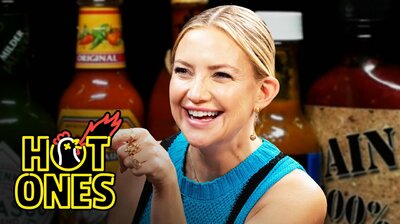 Kate Hudson Stays Positive While Eating Spicy Wings