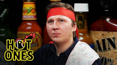 Paul Dano Needs a Burp Cloth While Eating Spicy Wing