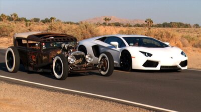 Rat Rod vs. Lamborghini Aventador!