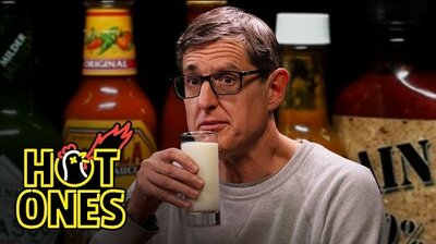 Louis Theroux Attacks the Shark While Eating Spicy Wings