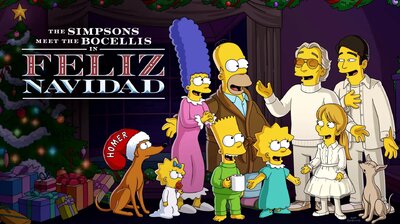 The Simpsons meet the Bocellis in "Feliz Navidad"