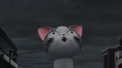 Chi Takes Cover from the Rain