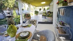 Backyard Makeover with a Tea Room Focal Point