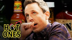 Seth Meyers Unravels While Eating Spicy Wings