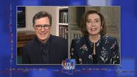 Stephen Colbert from home, with Alicia Keys, Nancy Pelosi