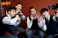 Episode 224 with Wooyoung (2PM), Jo Kwon (2AM), Mino (Winner) and P.O (Block B)
