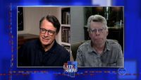 Stephen Colbert from home, with Stephen King, Sheryl Crow