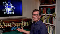 Stephen Colbert from home, with Hugh Laurie; Benjamin Gibbard