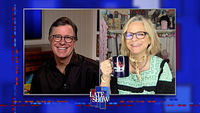 Stephen Colbert from home, with Gayle King, Amy Sedaris