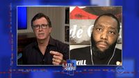 Stephen Colbert from home, with Killer Mike, Chris Hayes