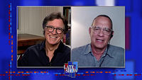Stephen Colbert from home, with Tom Hanks