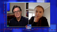 Stephen Colbert from home, with Greta Thunberg, Keegan-Michael Key