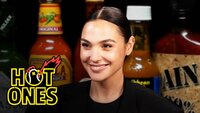 Gal Gadot Does a Spit Take While Eating Spicy Wings
