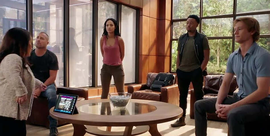 Meredith Eaton, George Eads, Tristin Mays, Justin Hires, Lucas Till, MacGyver S03E07