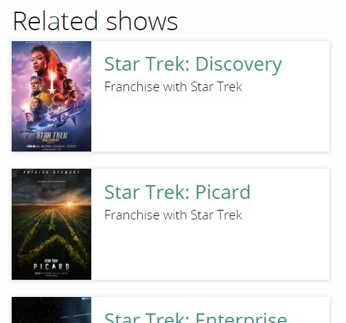 related shows star trek