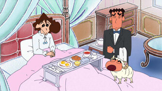 Crayon Shin-chan S2012 E08 – Mommy's Sprained / Himawari is a Babysitter?
