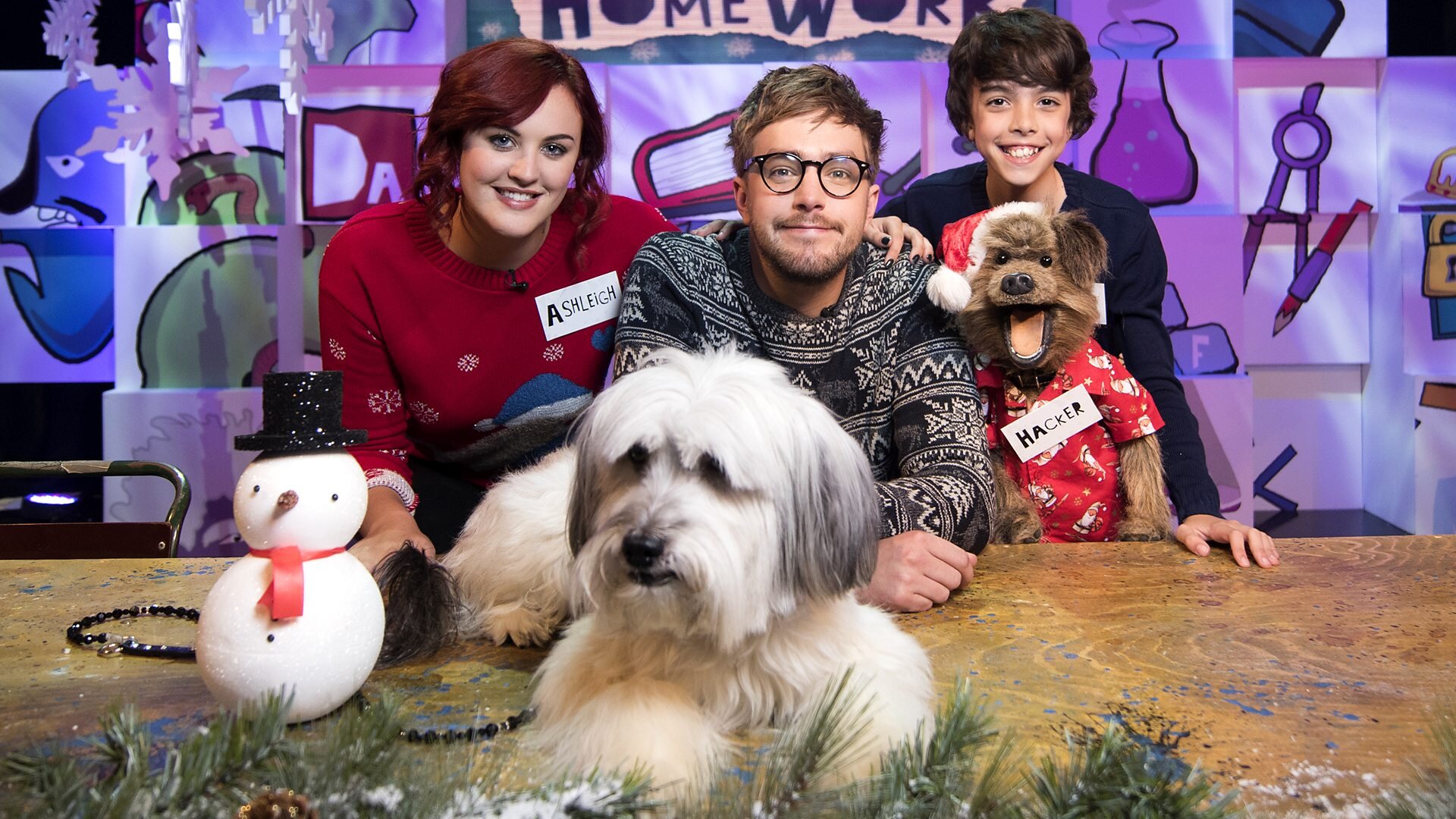 The Dog Ate My Homework S2 Special – Christmas Special - Hacker T. Dog, Ashleigh and Pudsey, Alex Riley, Pippa Evans