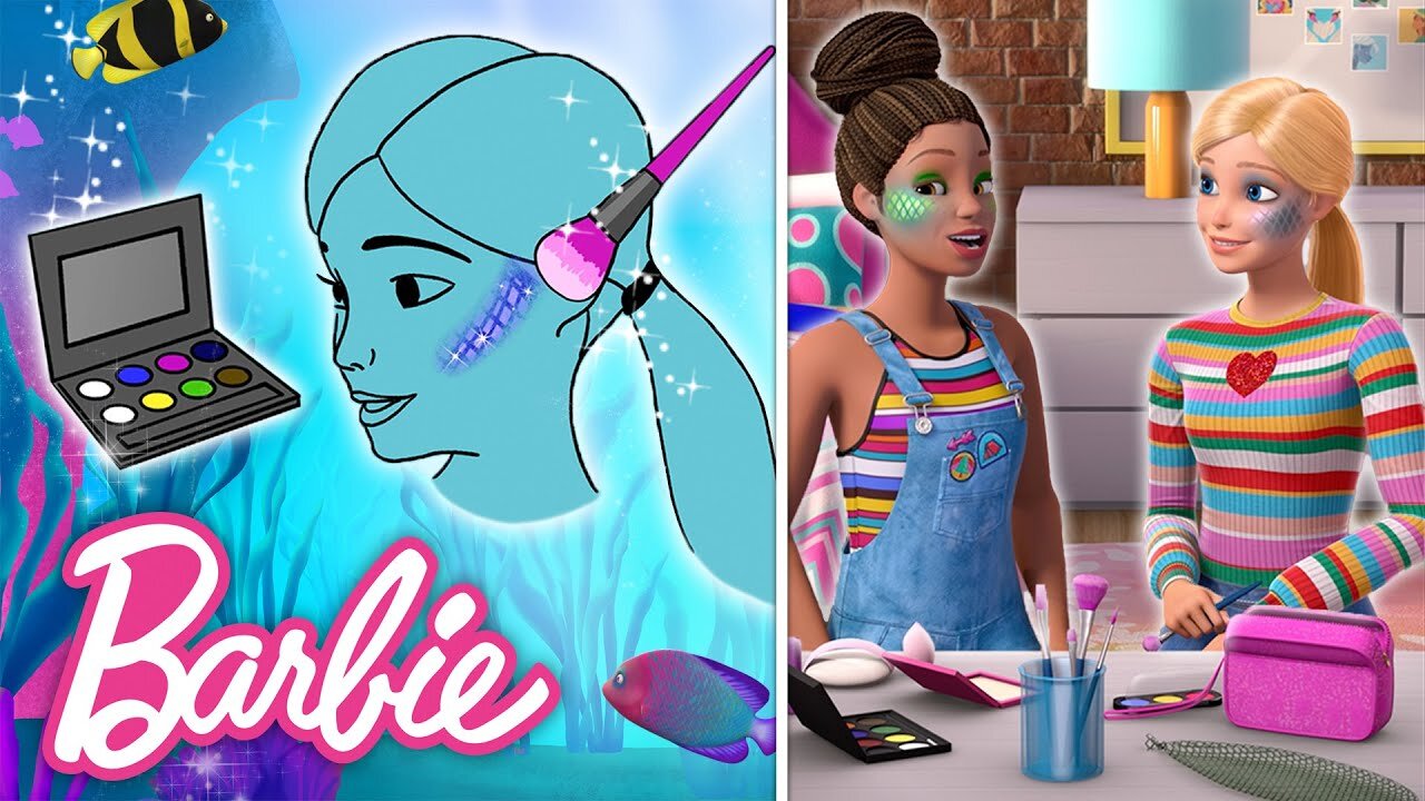 Mermaid Makeup Tutorial With Barbie!