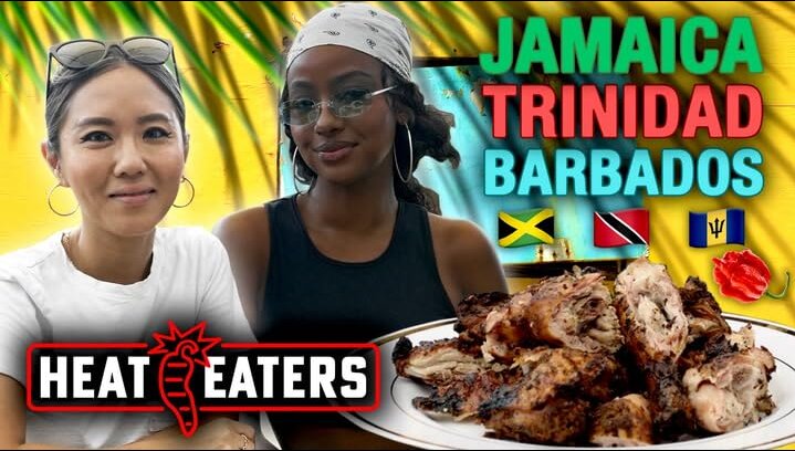 Heat Eaters S1 E06 – EPIC Caribbean Food Tour! SPICY Jerk Chicken, Oxtail, & CRAZY Scorpion Pepper Sauce!