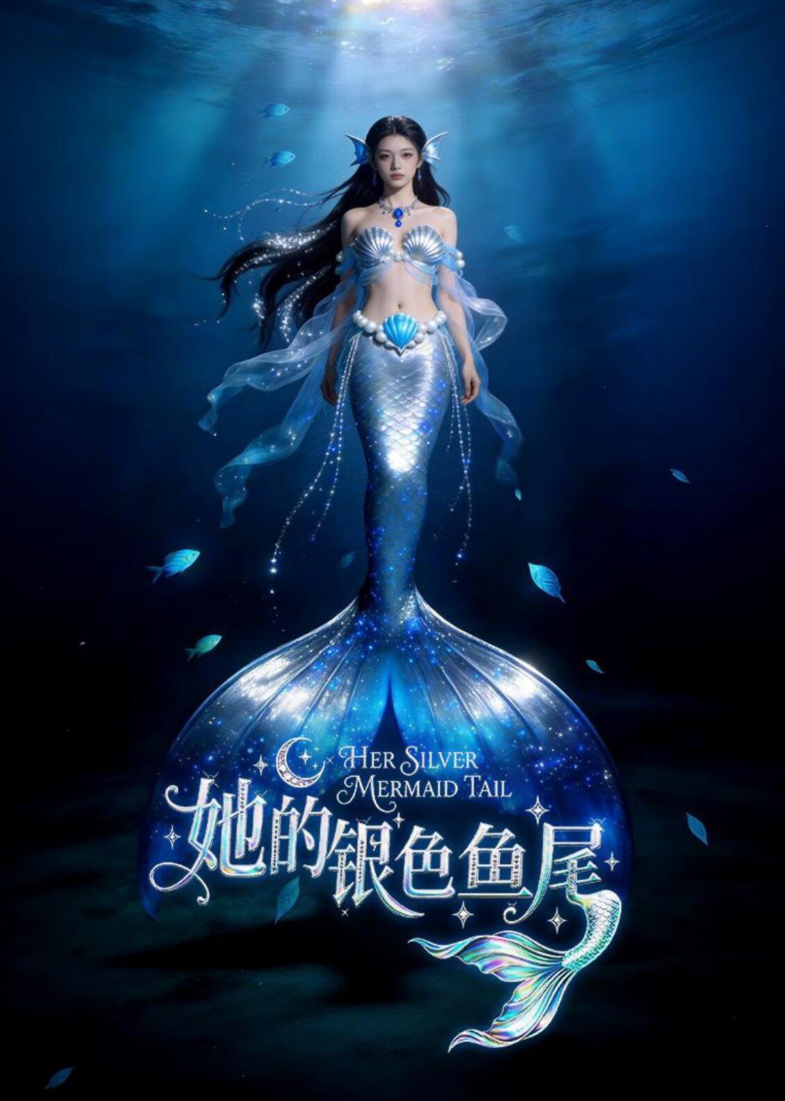 Her Silver Mermaid Tail poster